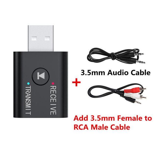 2 In 1 Usb Bluetooth 5.0 Receiver Transmitter Tv Pc Car Kit Wireless