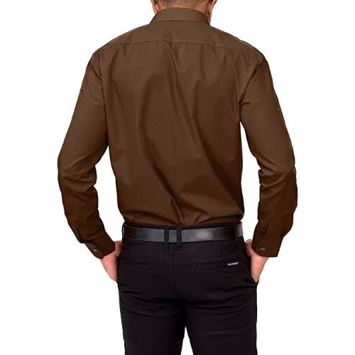 Plain Long Sleeve Shirt - Brown