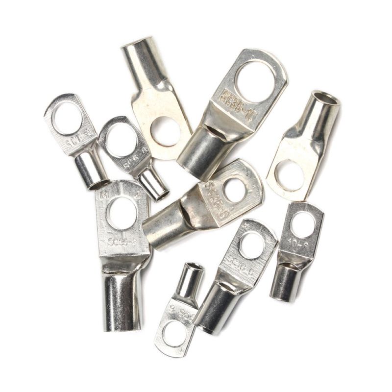 100Pcs SC Tinned Copper Lugs Ring Electric Wire-Silver