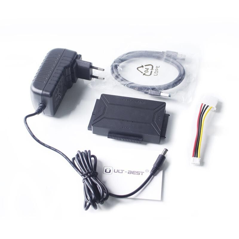 ULT-BEST USB 3.0 To SATA 2.5 3.5 Inch IDE HDD SSD Hard Drive Converter Cable Adapter EU Plug