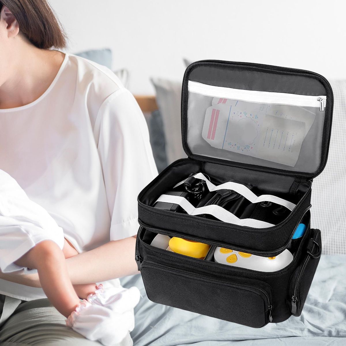 Breast Pump Bag Breast Pump Backpack Travel Bags 2 Side