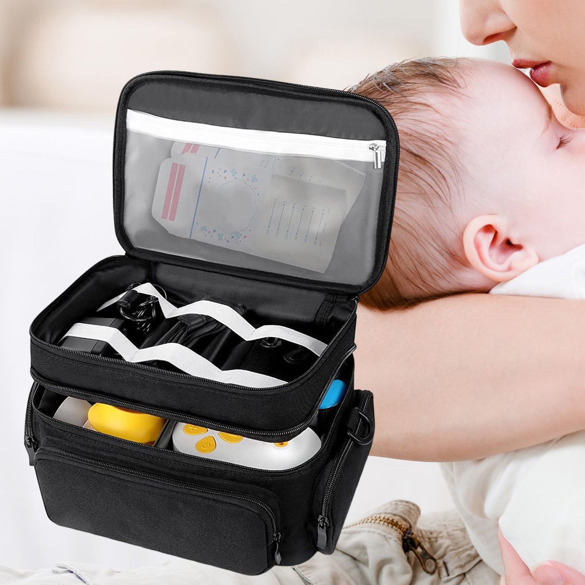 Breast Pump Bag Breast Pump Backpack Travel Bags 2 Side