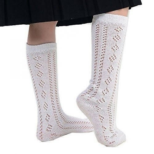 Back To School Girls Socks - White - Set Of 6
