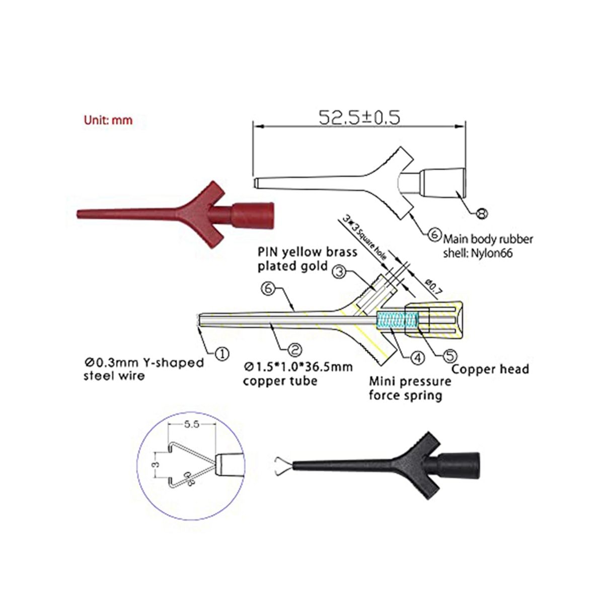 Test Lead SetEst Hook Clips Silicone Jumper Wires Cable for Logic Analyzer Electrical Testing