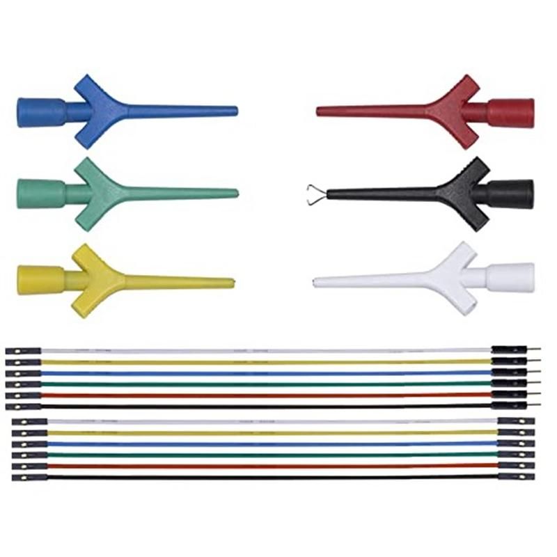 Test Lead SetEst Hook Clips Silicone Jumper Wires Cable for Logic Analyzer Electrical Testing