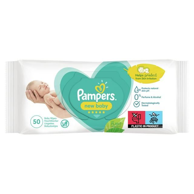 New Baby Sensitive Baby Wipes, 50-Piece