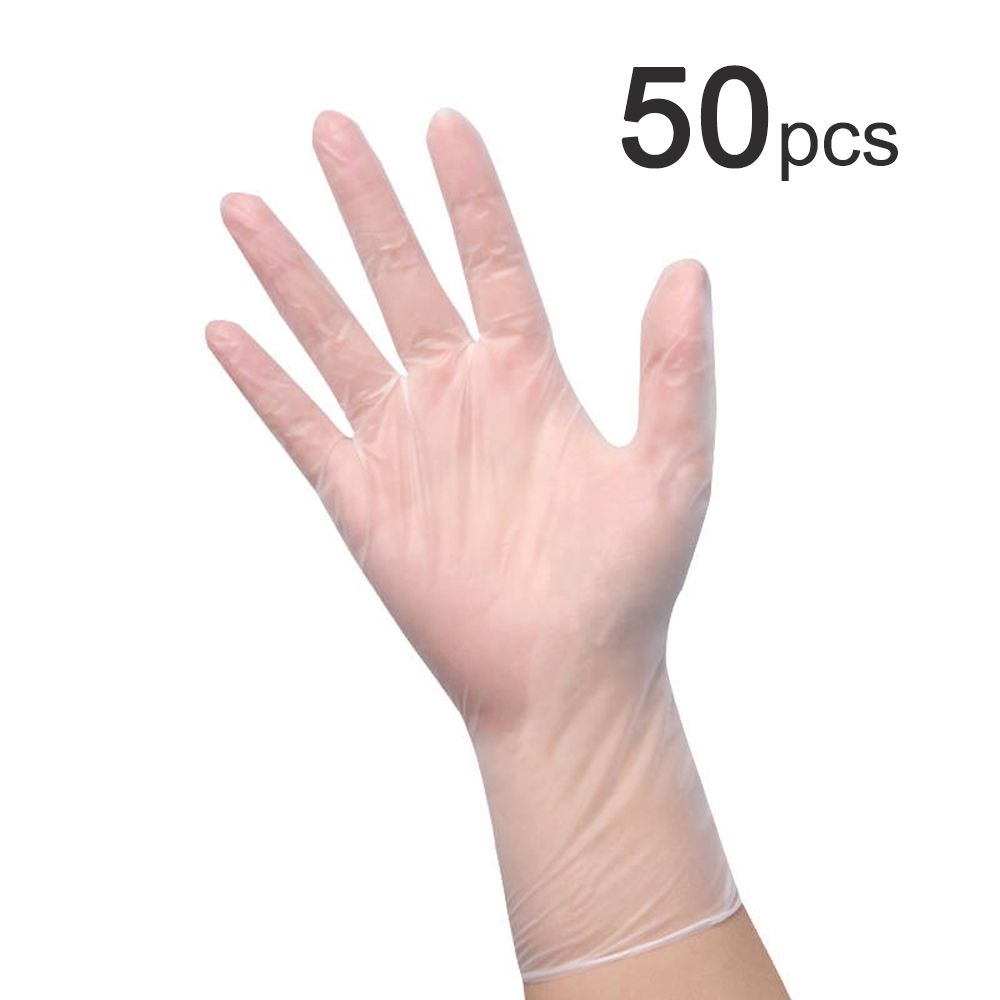 (L)50 Pcs/Disposable Gloves Powder-Free Stretchy PVC Gloves