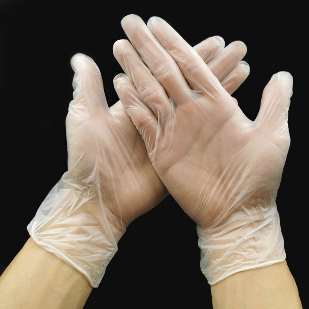 (L)50 Pcs/Disposable Gloves Powder-Free Stretchy PVC Gloves