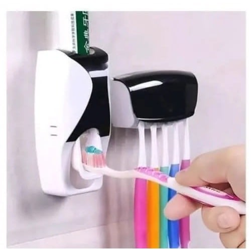 Toothpaste Dispenser And Toothbrush Holder