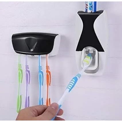 Toothpaste Dispenser And Toothbrush Holder