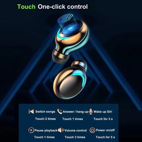 Tws F9 Wireless Bluetooth 5.0 Earphones With Power Bank - Black