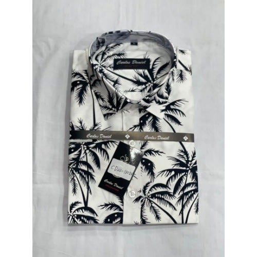 Leaf Design Floral Shirt - White