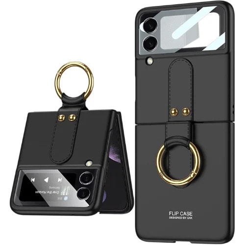 Shockproof Silicone Protective Cover With Ring For Samsung Galaxy Z Flip 3