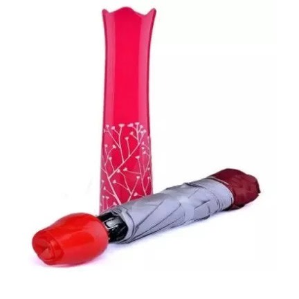 Rose-bottle Shaped Foldable Umbrella - Pink