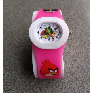 Angry Birds Children Cartoon Character Analog Watch - Pink