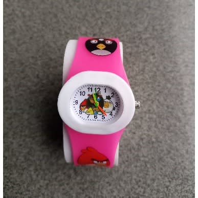 Angry Birds Children Cartoon Character Analog Watch - Pink