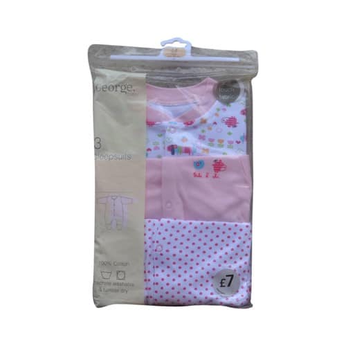 3 Pack Assorted Sleepsuits