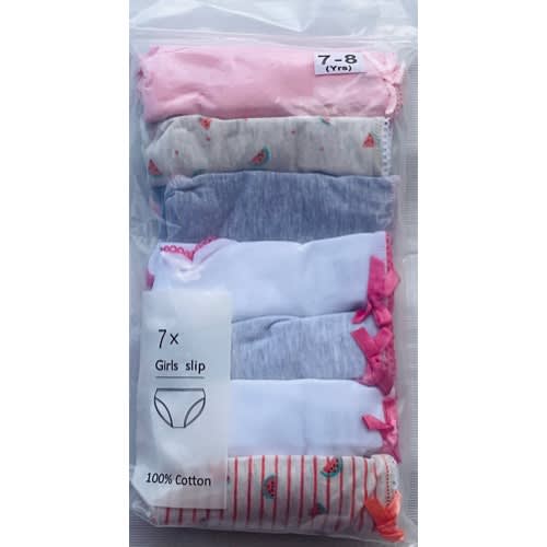 7 Pack Colored Girls Briefs- F1