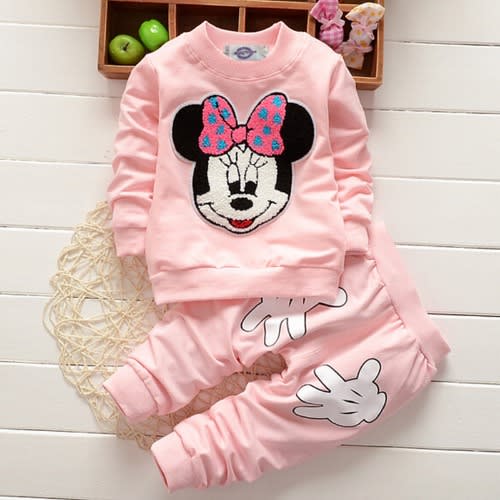 Girl Set - Minnie Mouse Tracksuit - 2 Piece - Light Pink
