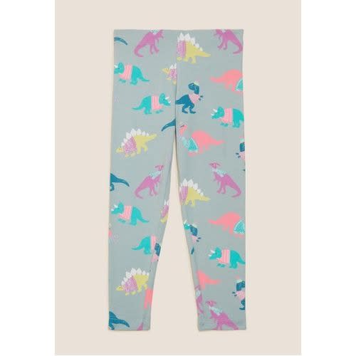 Cotton Rich Aqua Dinosaur Leggings