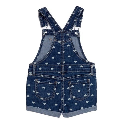 Toddler Girls Stretch Denim Jeans Overall - Hearts