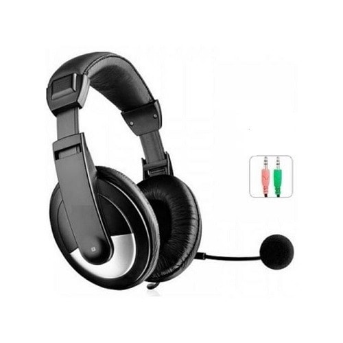 3.5mm Noise Cancelling Gaming Headset For PC Laptop Computer - Black