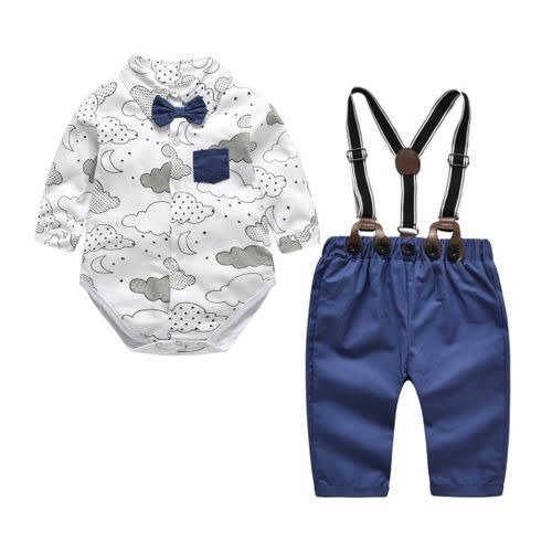 Newborn Baby Boy Clothing Set With Suspenders