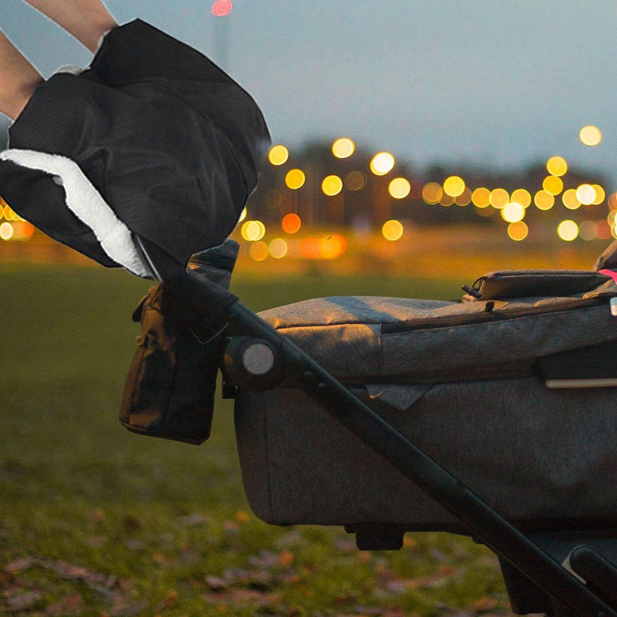Kids Warm Stroller Gloves Pushchair Hand Muff Waterproof Pram Accessory Mitten Baby Buggy Clutch Cart Thick Fleece Gloves
