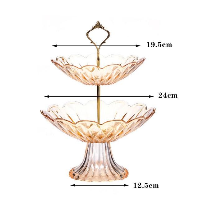 2/3 Tiers Plastic Plate Fruit Bowls