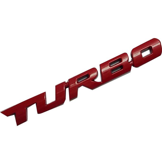 Cool 3D Alloy Metal Letter Turbo Car Motorcycle Emblem-Red
