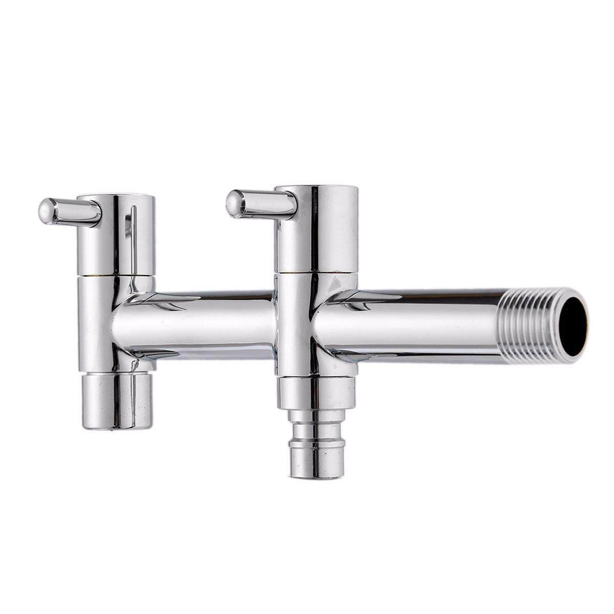 Brass Wall Mount Dual Way Washing Machine Taps Water Faucet Bath Filler Inlet #1 #1