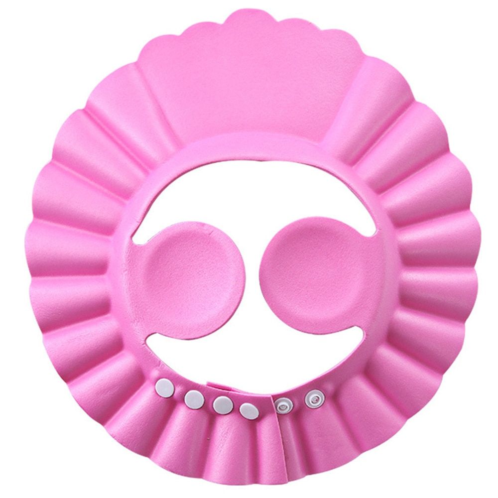 Shower Cap Safe Shampoo Bathing Ear Water Protection Cartoon Soft Hat Adjustable Hair Wash Baby Shower Cap For Bathing Kids Pink