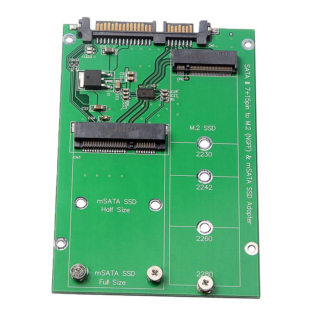 2.5''Hard Drive Adapter Card M.2  / MSATA SSD To SATA3.0 Converter