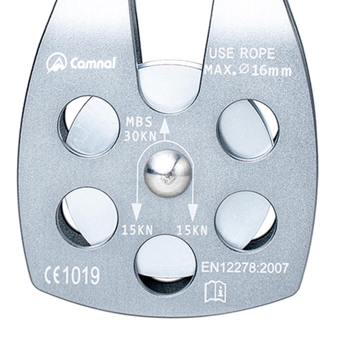 30KN Pulley Climbers Side Plate Pulleys Single Roller Arborist Grey