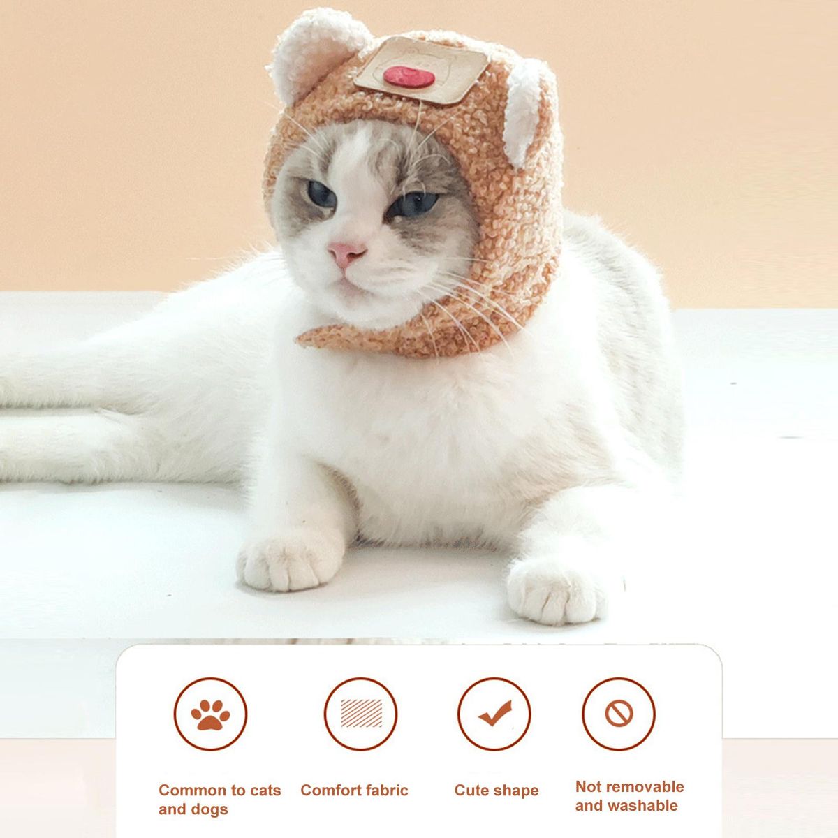 Cat Dog Headgear Cartoon Bear Ear Cat Dog Headgear Brown