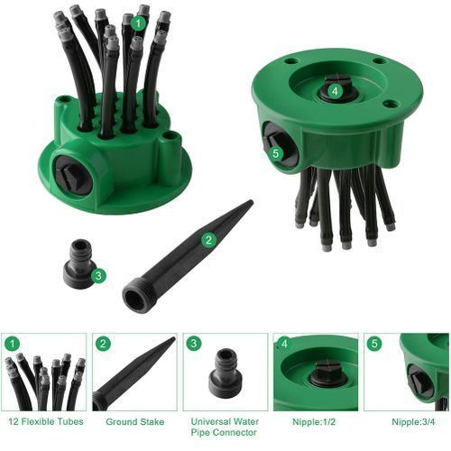 Watering Sprinkler 360-Degree Garden Automatic Multi-Head Gardening