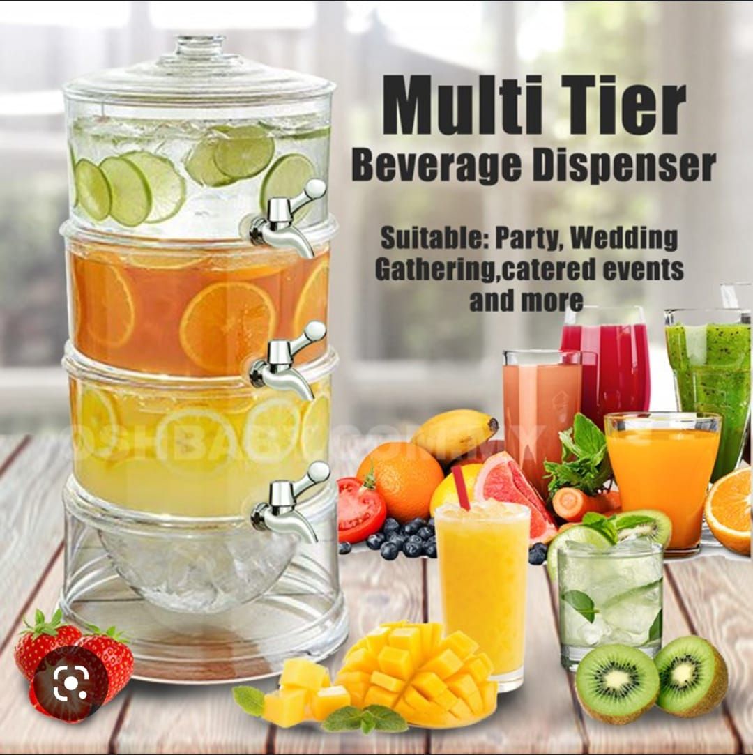 3-Tier Water Beverage Juice Tea Dispenser