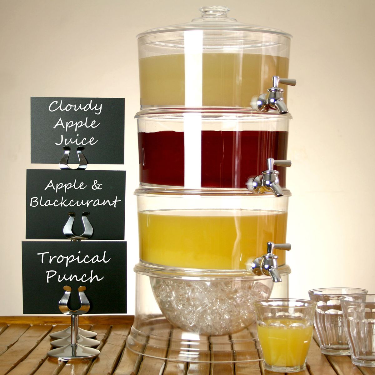 3-Tier Water Beverage Juice Tea Dispenser