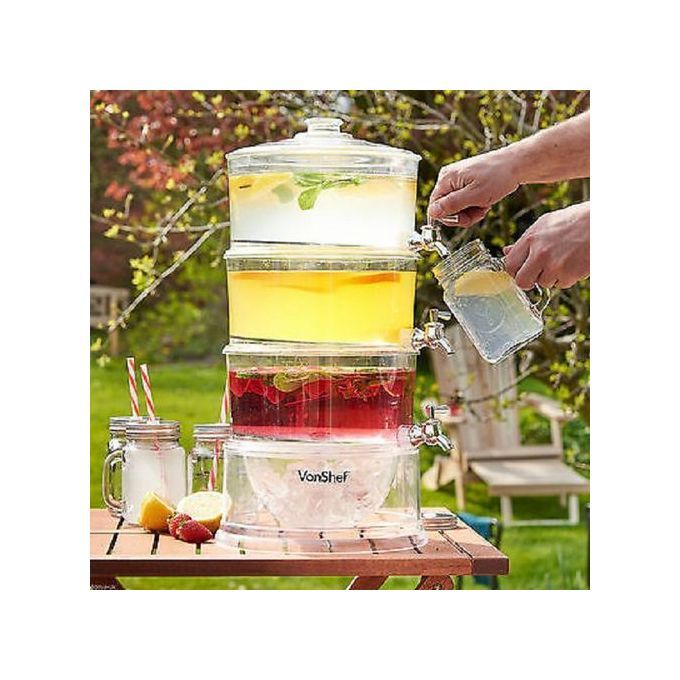 3-Tier Water Beverage Juice Tea Dispenser