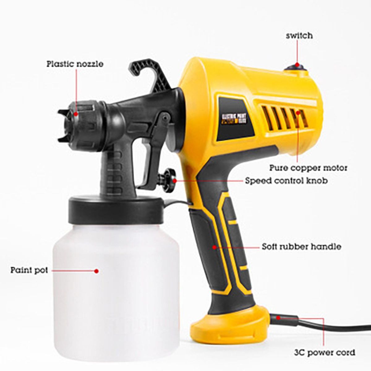 Handheld HVLP Paint Sprayer, 800ml High
