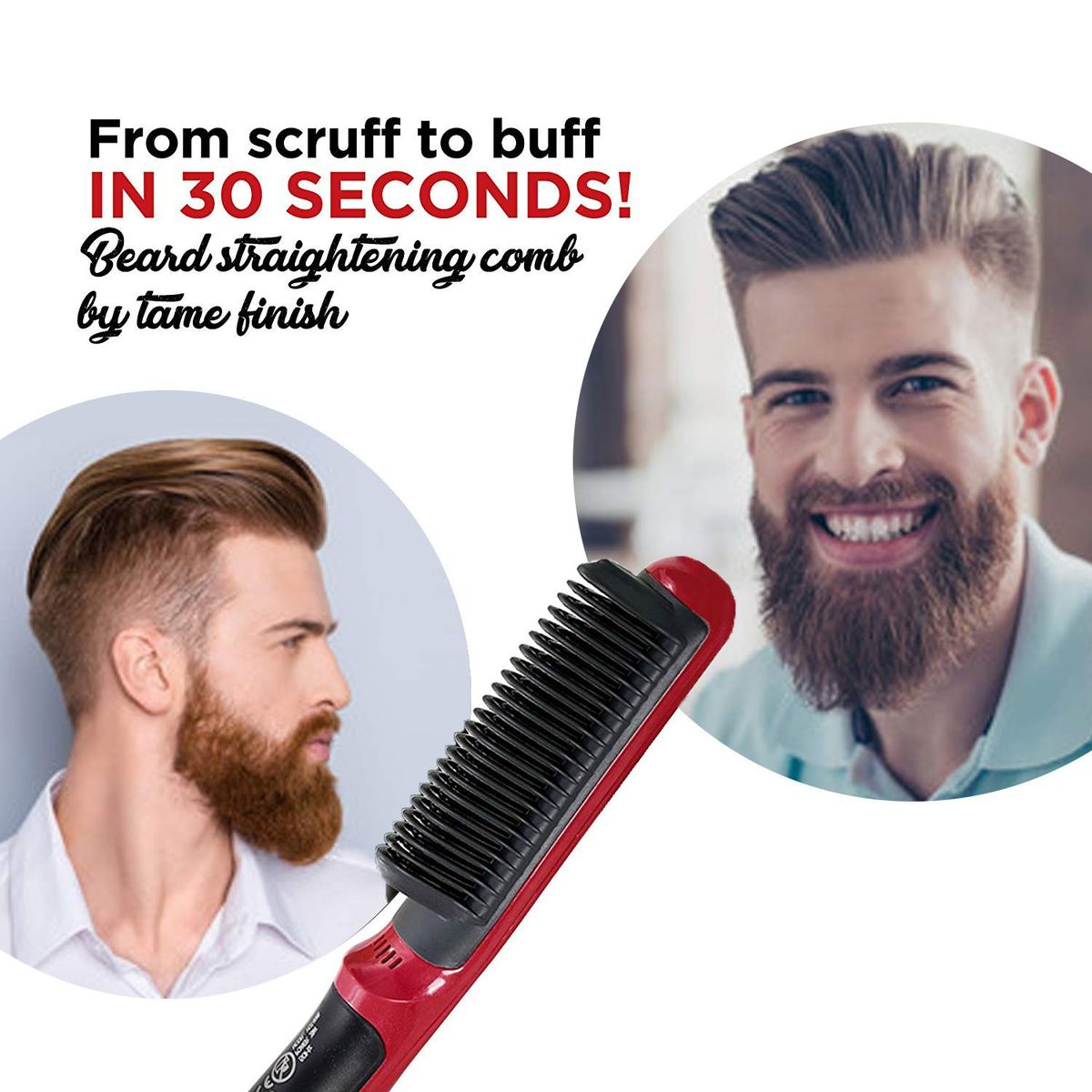 Multifunctional Hair Straightening Brush Men Beard Straightener Heated Brush Ceramic Curler Hot Comb Straight Electric Hairbrush  No Box
