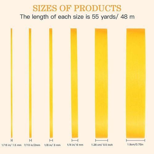 6 Rolls Fine Line Tape 1/16,7/10,1/8,1/4,1/2,3/4