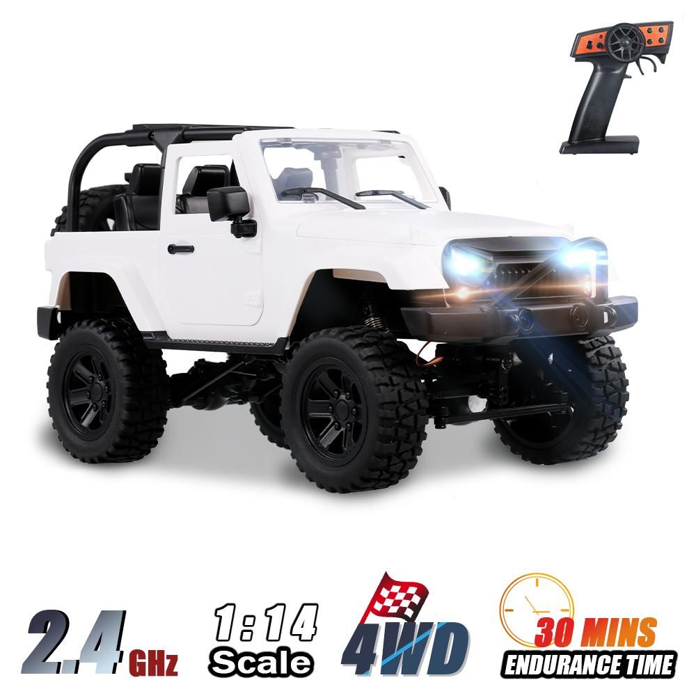 F2 RC Car 1/14 Scale Remote Control Truck Convertible 4WD 2.4GHz Off Road RC Trucks 30km/h High Speed Vehicle Crawler with LED Light RC Racing Car for Kids Adults