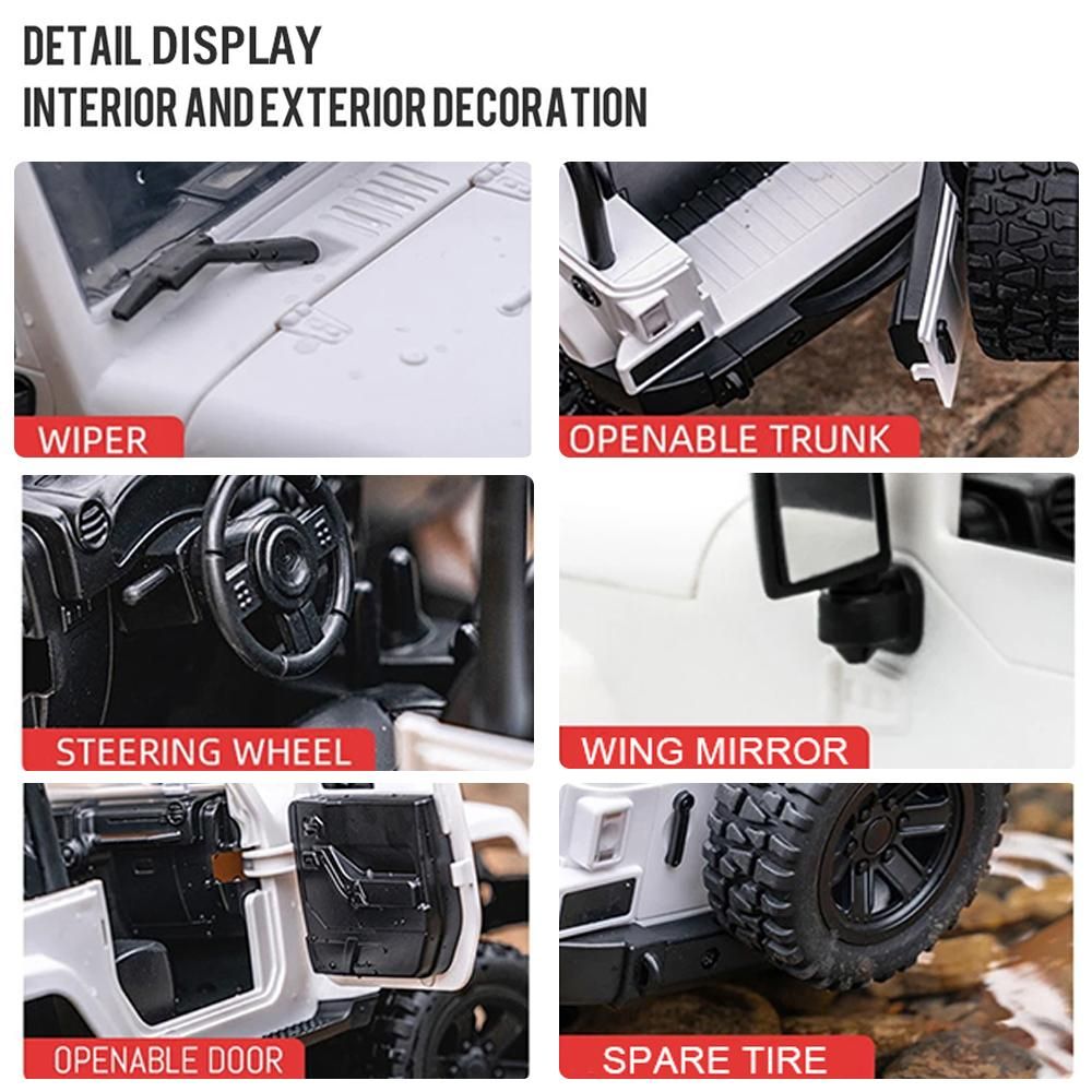 F2 RC Car 1/14 Scale Remote Control Truck Convertible 4WD 2.4GHz Off Road RC Trucks 30km/h High Speed Vehicle Crawler with LED Light RC Racing Car for Kids Adults