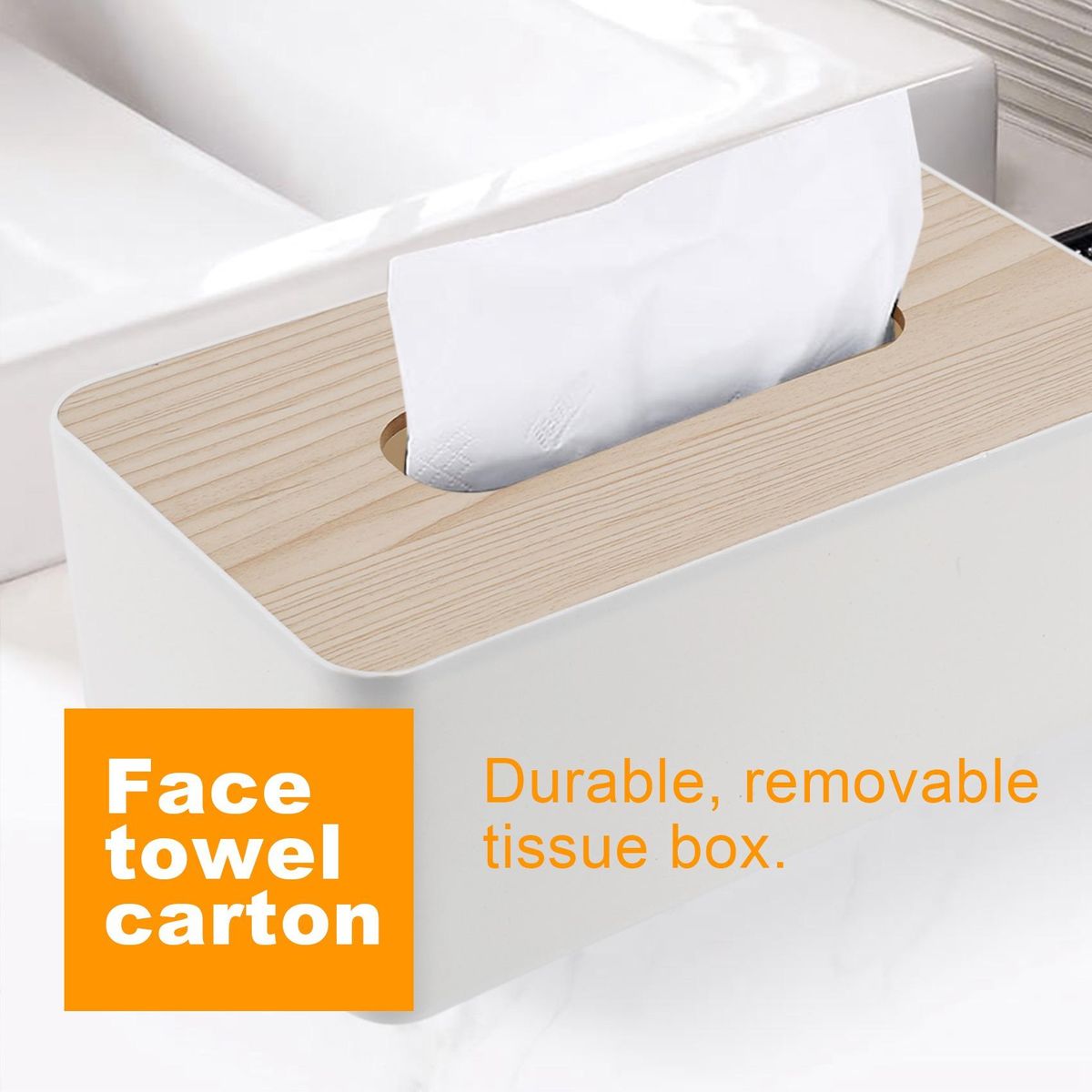 Tissue Box Wooden Lid Sanitary Paper Box Solid Wood Napkin H