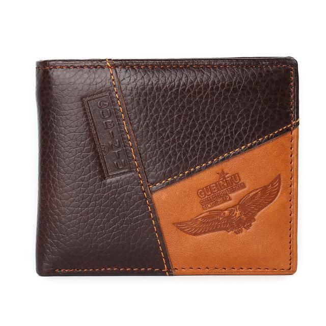 Billetera de cuero genuino para hombre billetera masculina de cuero genuino con bolsillo para monedas cartera estilo clutch para mujer-Eagle