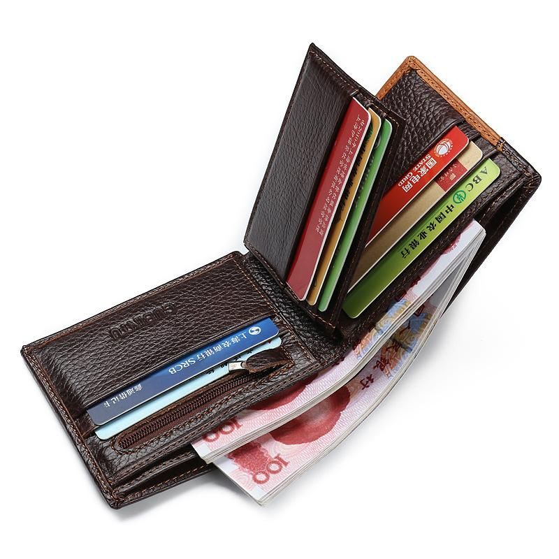 Billetera de cuero genuino para hombre billetera masculina de cuero genuino con bolsillo para monedas cartera estilo clutch para mujer-Eagle