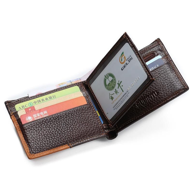 Billetera de cuero genuino para hombre billetera masculina de cuero genuino con bolsillo para monedas cartera estilo clutch para mujer-Eagle