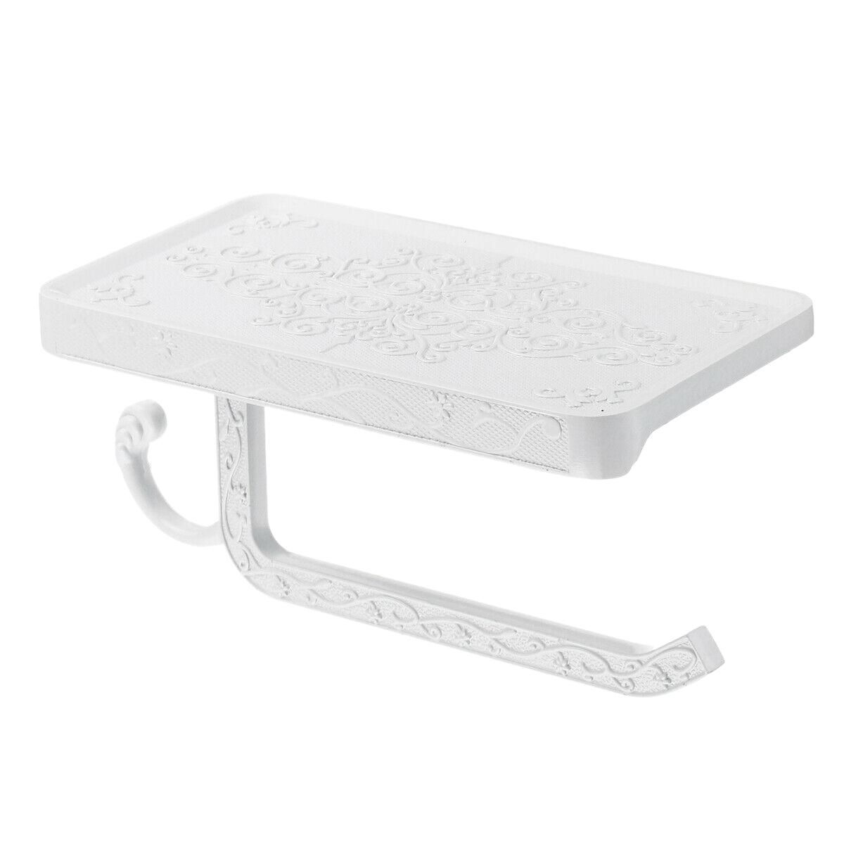 1Pcs Stainless Steel Wall Mounted Toilet Roll Tissue Holder Stand Phone Shelf Bathroom Paper Holder