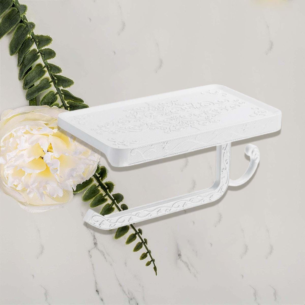 1Pcs Stainless Steel Wall Mounted Toilet Roll Tissue Holder Stand Phone Shelf Bathroom Paper Holder